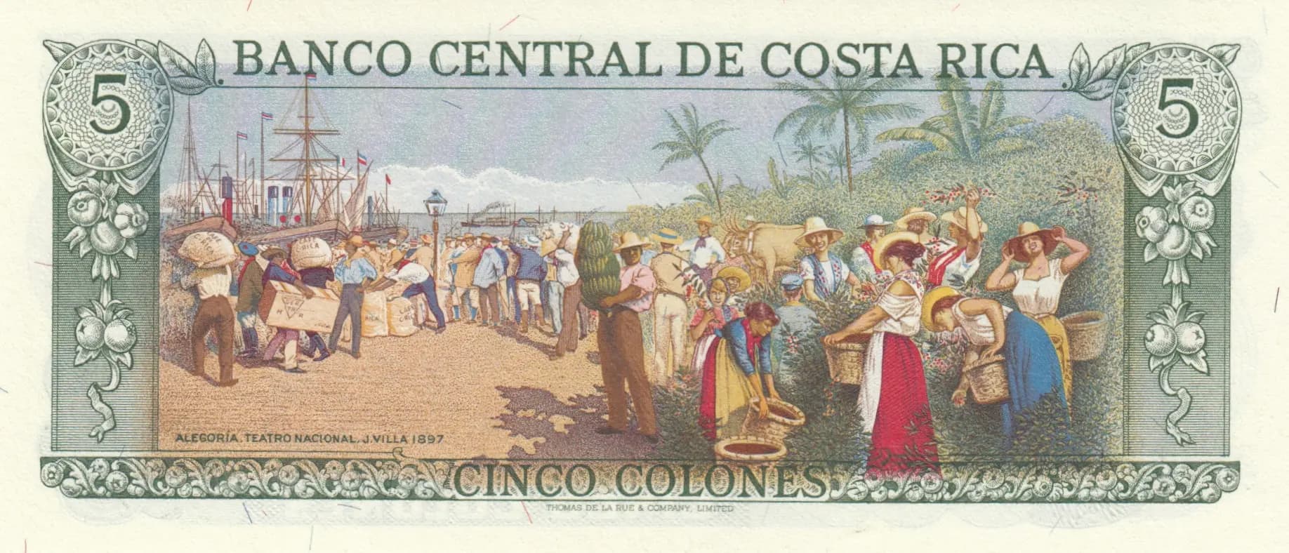 5 colones 1979 from Costa Rica, P-236d (1979) — image 2