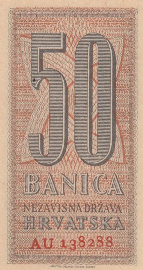 50 banica 1942 from Croatia, P-6b