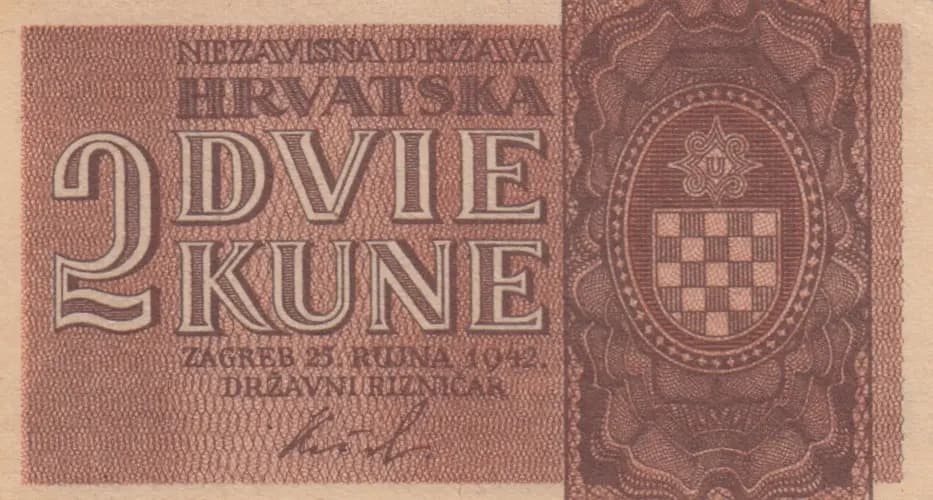 2 kuna 1942 from Croatia, P-8b