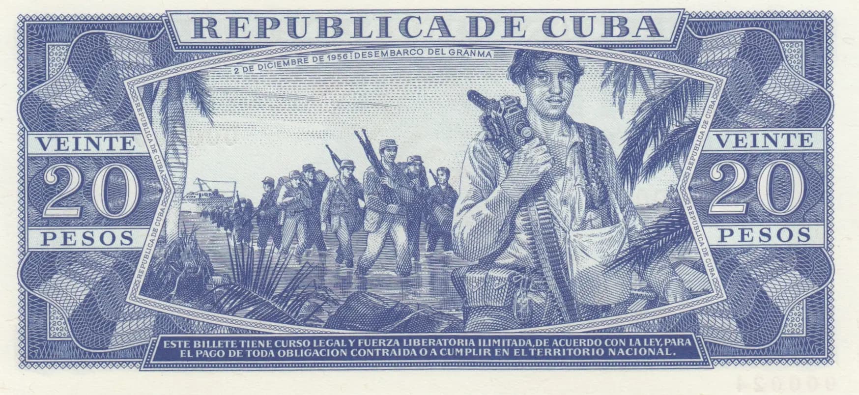 20 pesos 1971 specimen from Cuba , P-195as (1971) — image 2