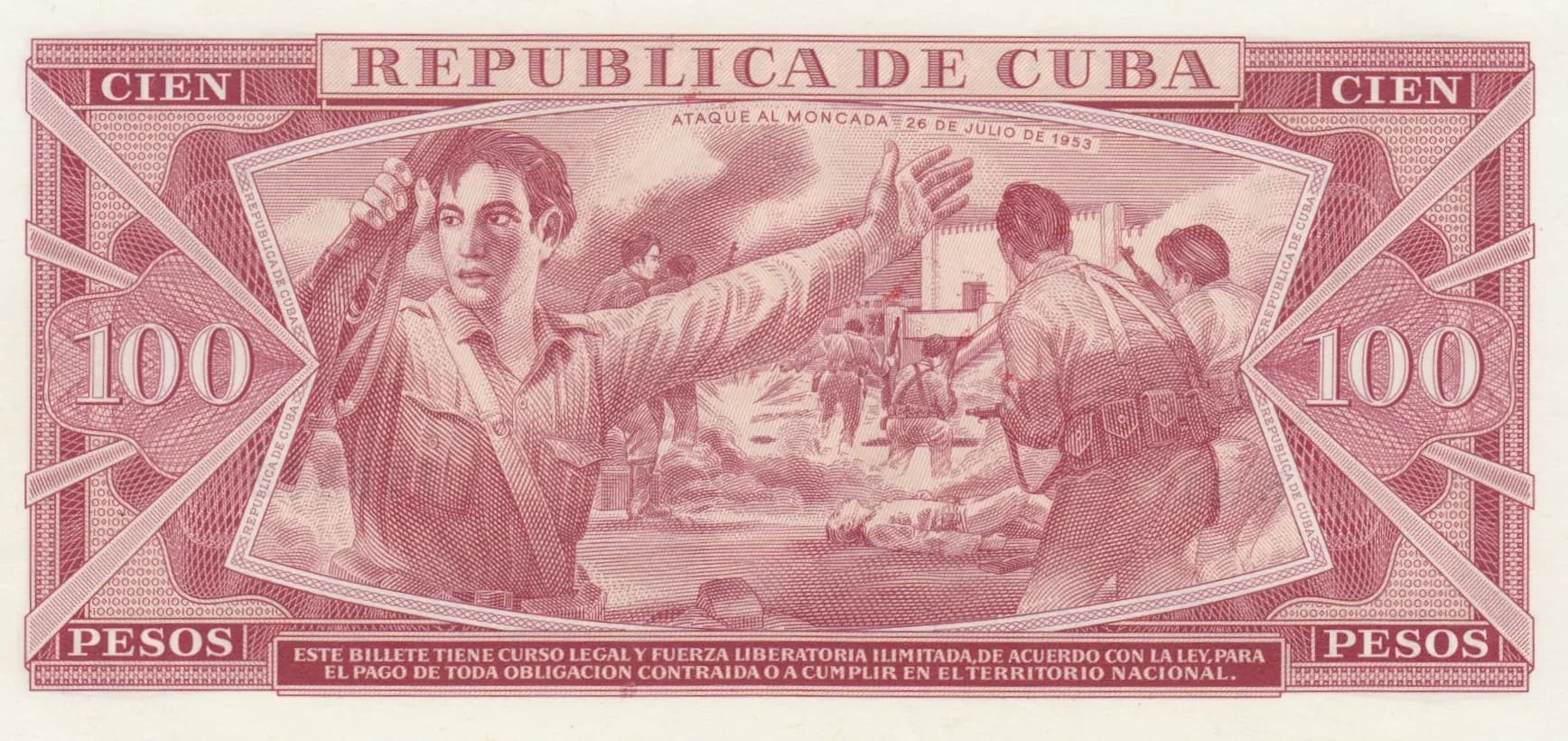 100 pesos 1961 specimen from Cuba , P-99s (1961) — image 2