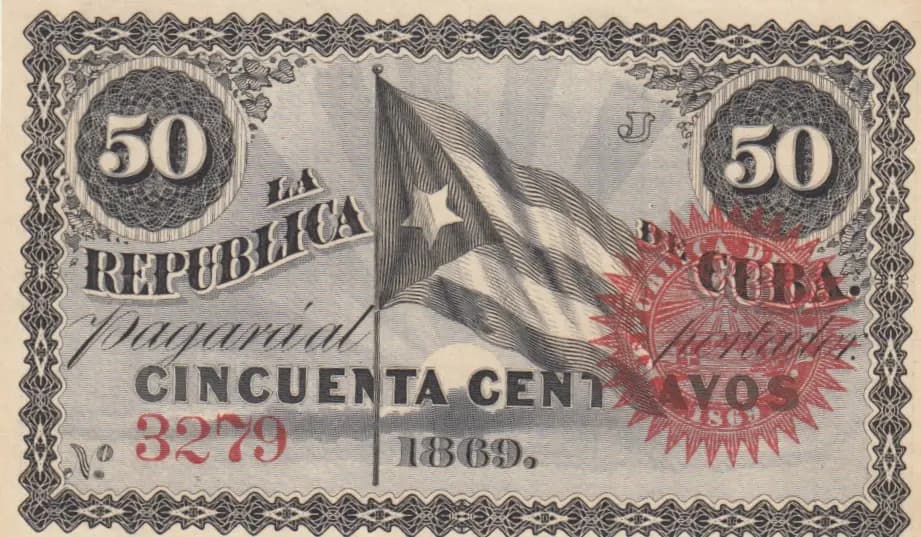 50 centavos 1869 from Cuba , P-54 (1869) — image 1