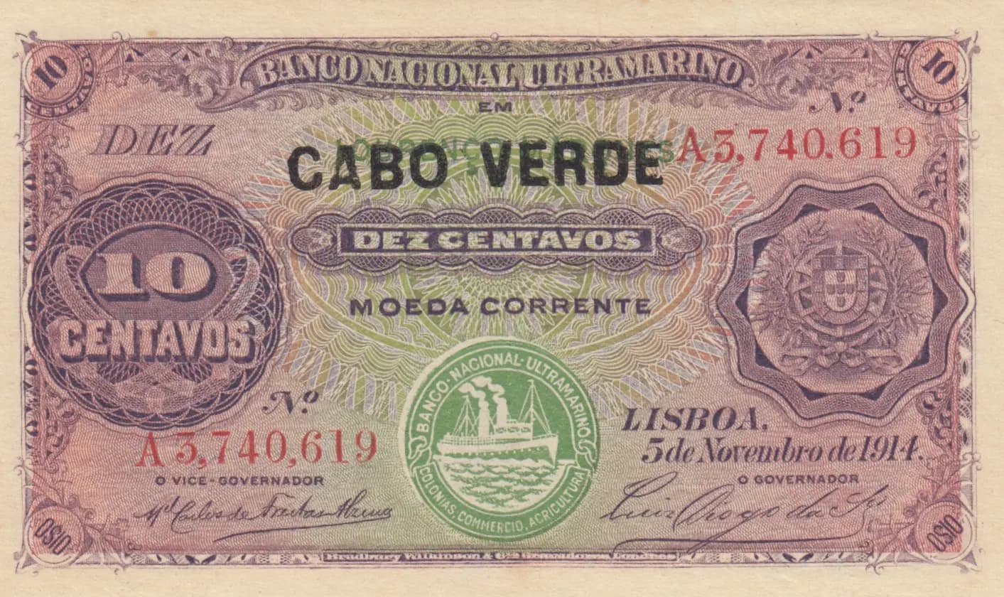 10 centavos 1921 from Cape Verde, P-20