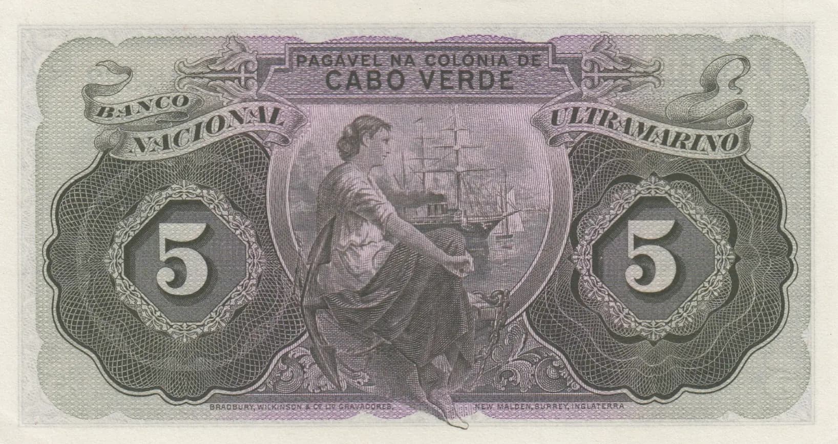 5 escudos 1945 from Cape Verde, P-41 (1945) — image 2