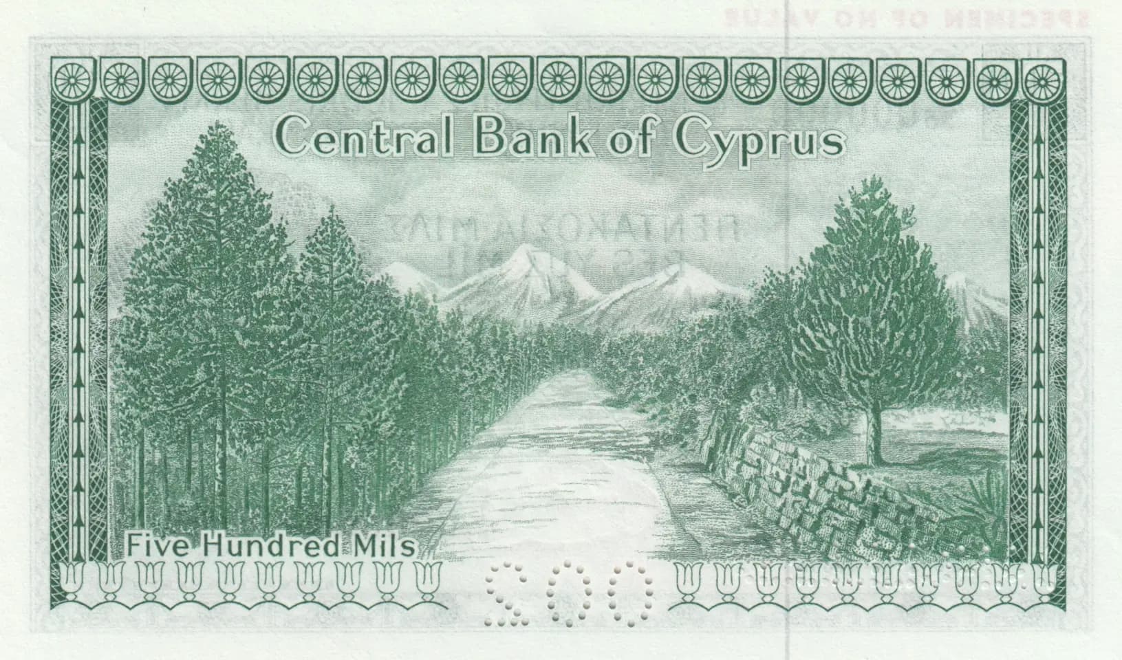 500 mils 1974 specimen from Cyprus, P-42bs (1974) — image 2