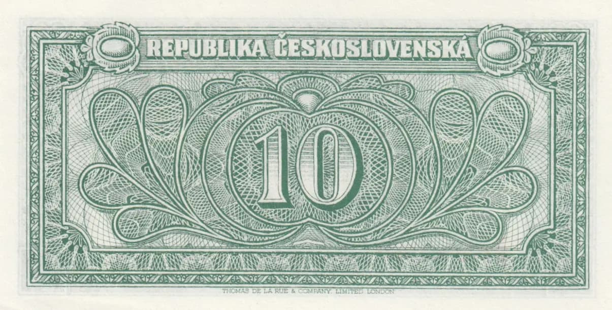 10 korun 1945 from Czechoslovakia, P-60 (1945) — image 2