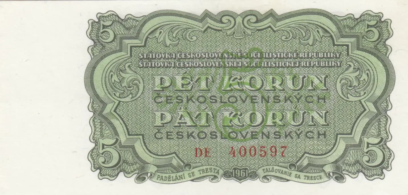5 korun 1961 from Czechoslovakia, P-82b