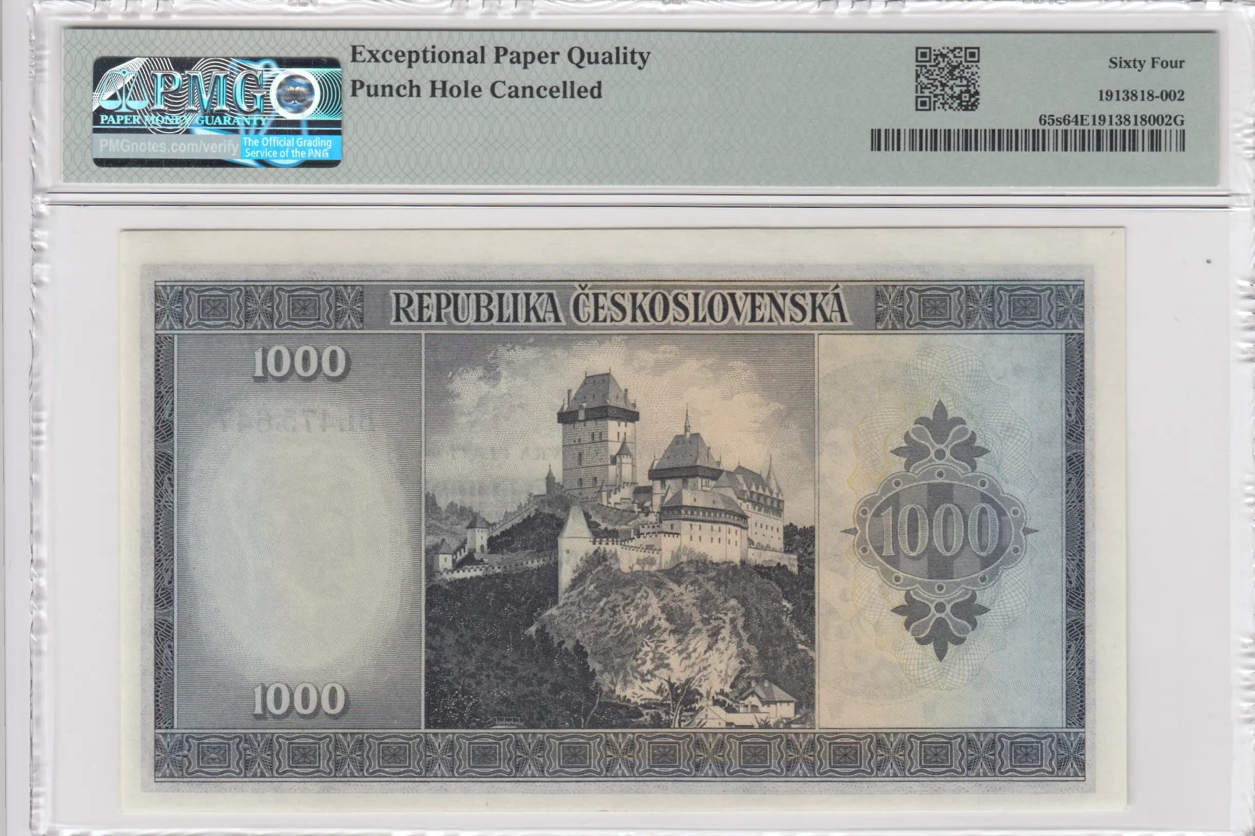 1000 korun 1945 specimen from Czechoslovakia, P-65s (1945) — image 2