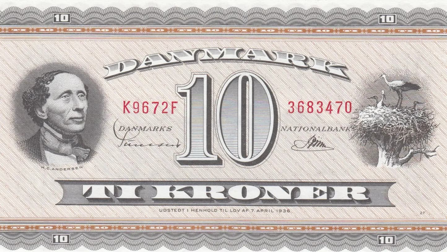 10 kroner 1967 from Denmark, P-44y