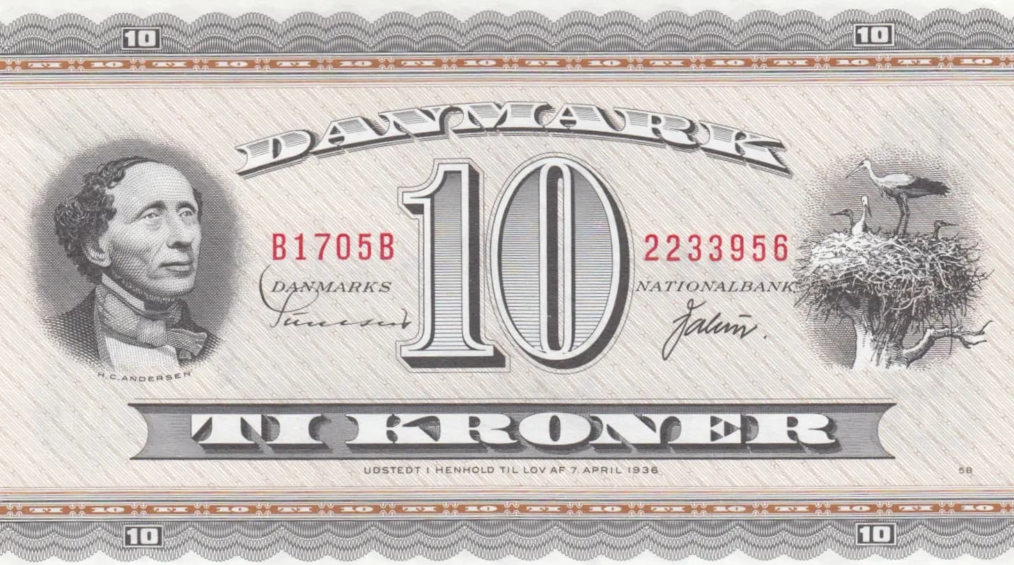 10 kroner 1970 from Denmark, P-44ae
