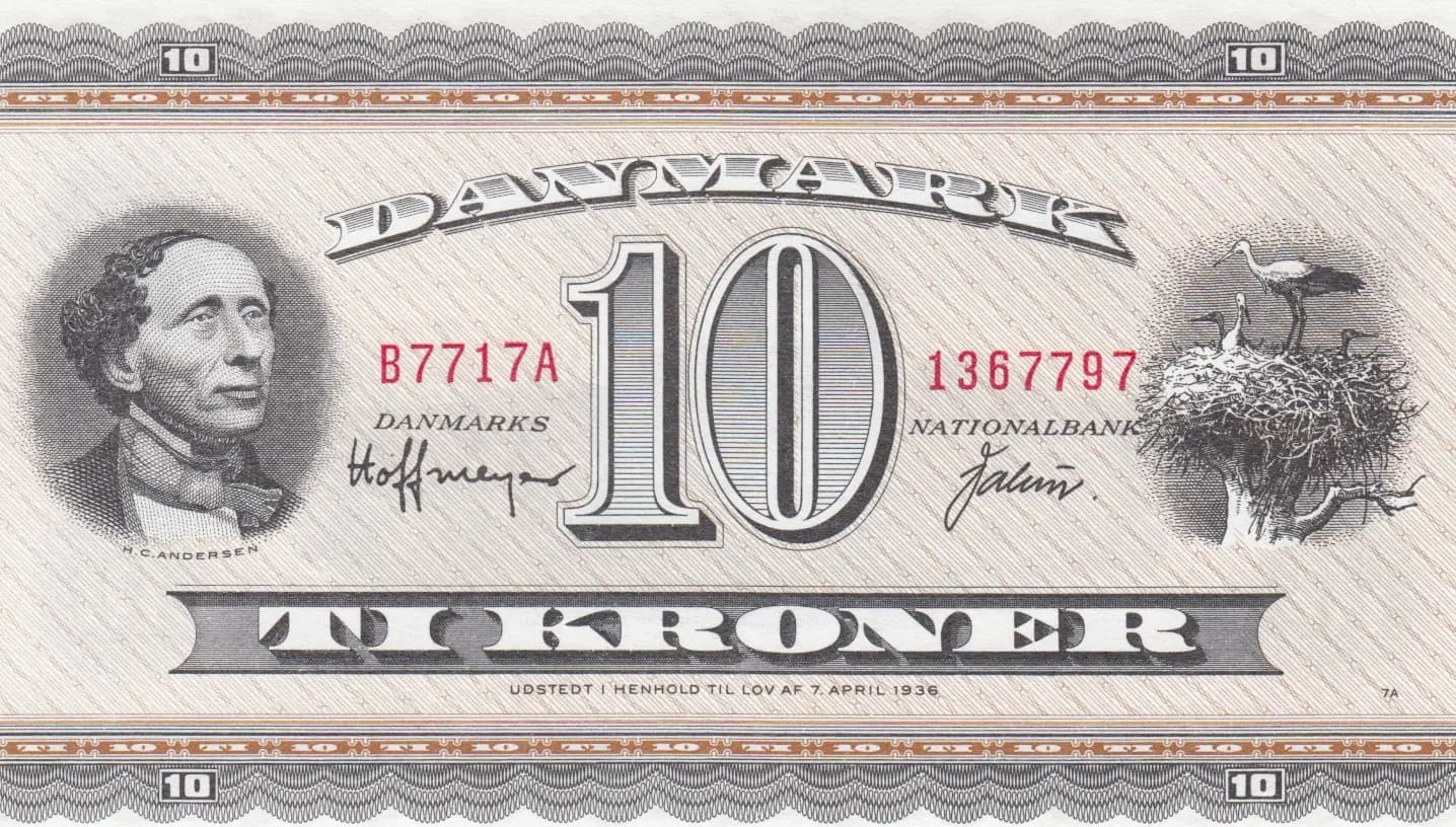 10 kroner 1971 from Denmark, P-44ae (1971) — image 1