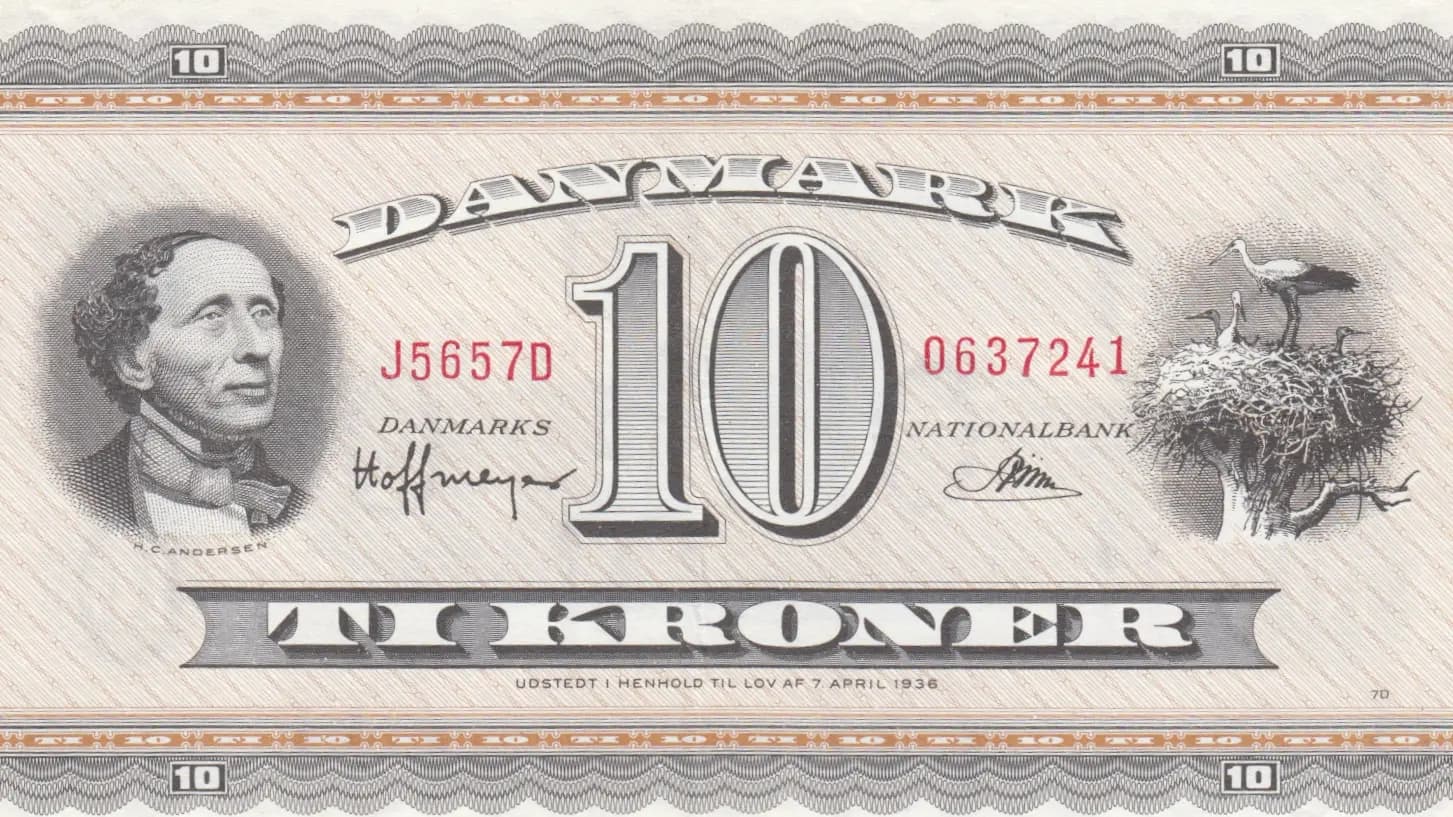10 kroner 1965 from Denmark, P-44y
