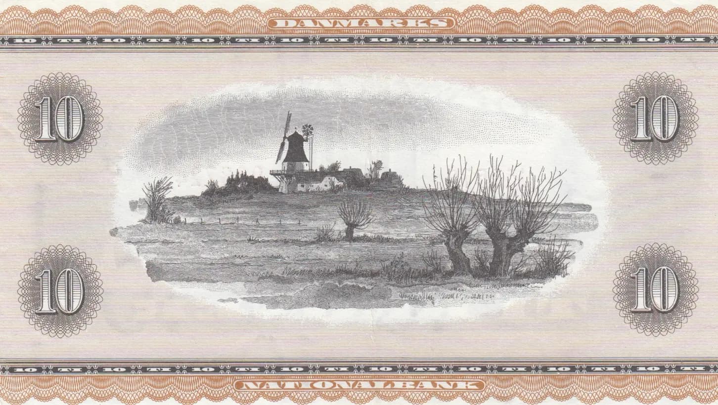 10 kroner 1965 from Denmark, P-44y (1965) — image 2