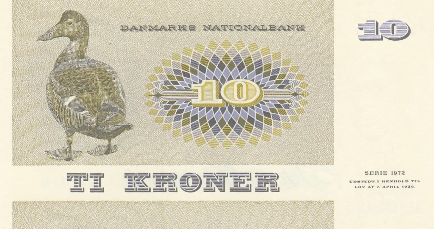 10 kroner 1977 from Denmark, P-48g (1977) — image 2