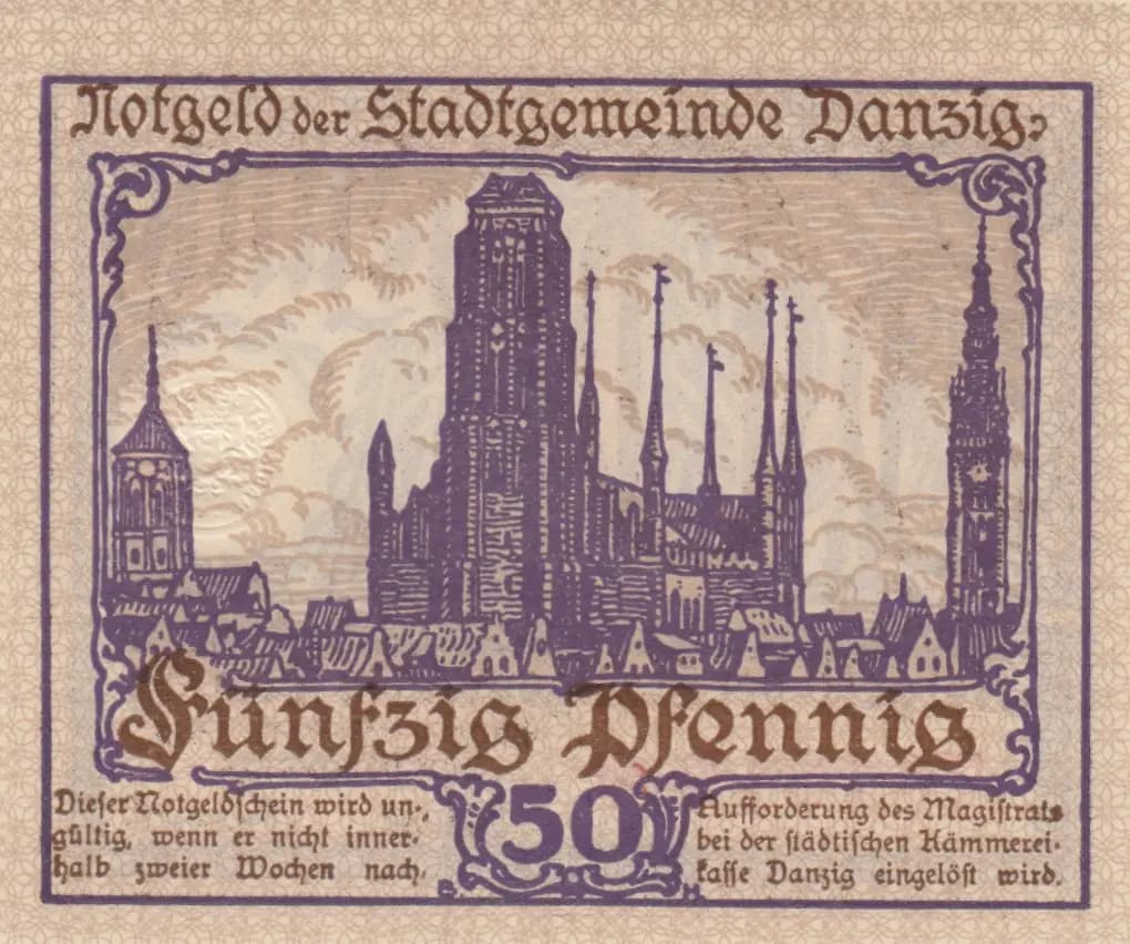 50 pfennig 1919 from Danzig, P-11 (1919) — image 2