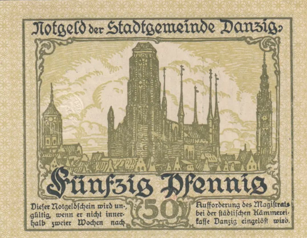 50 pfennig 1919 from Danzig, P-12 (1919) — image 2
