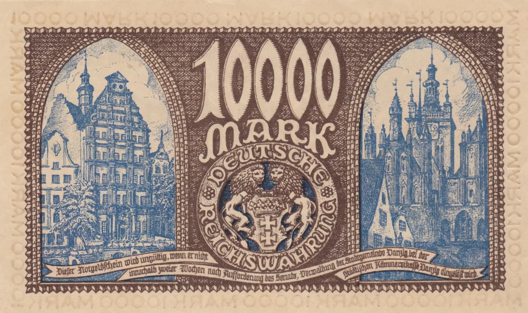 10 000 mark 1923 from Danzig, P-18 (1923) — image 2