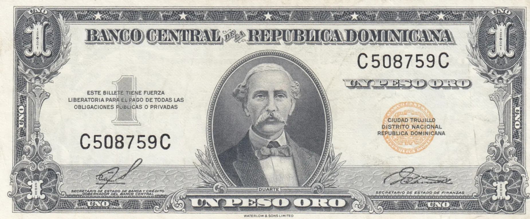 1 peso oro 1959 from Dominican Republic, P-80 (1959) — image 1
