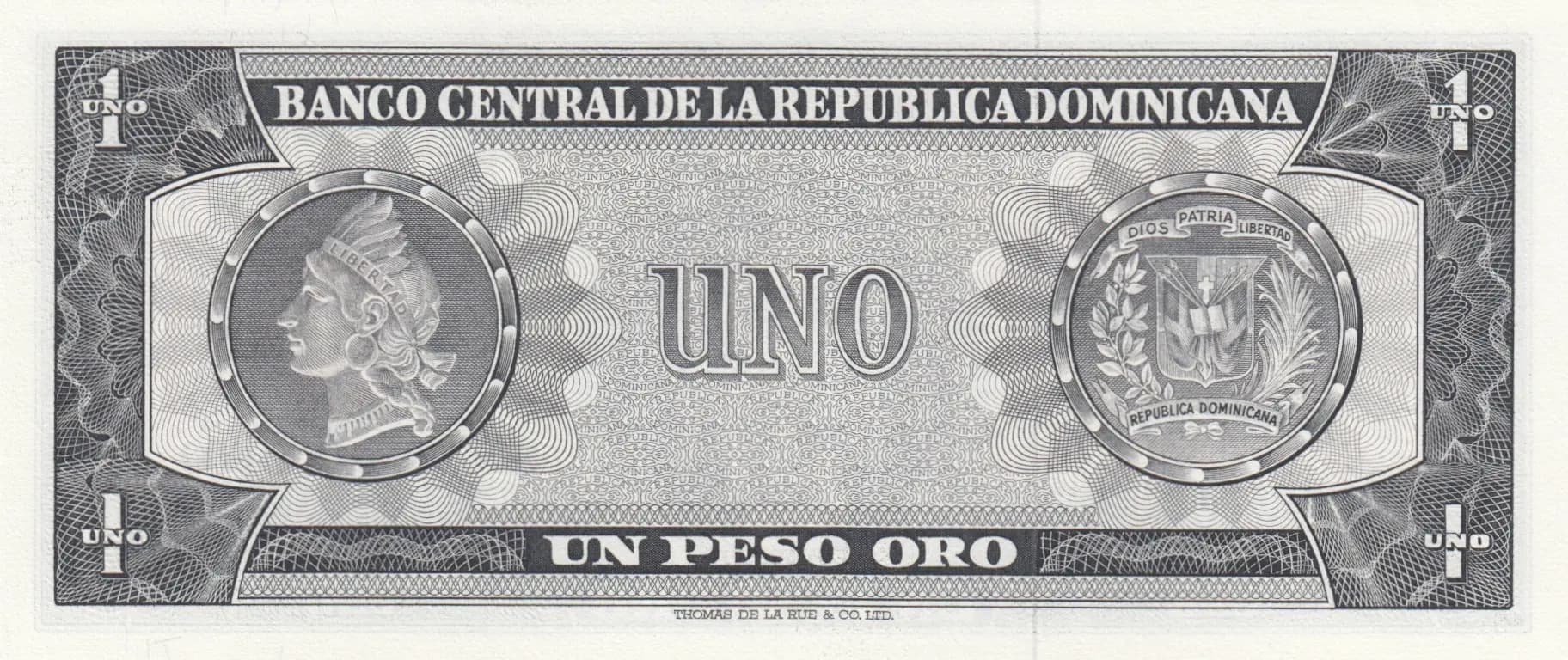 1 peso oro 1967 from Dominican Republic, P-99 (1967) — image 2