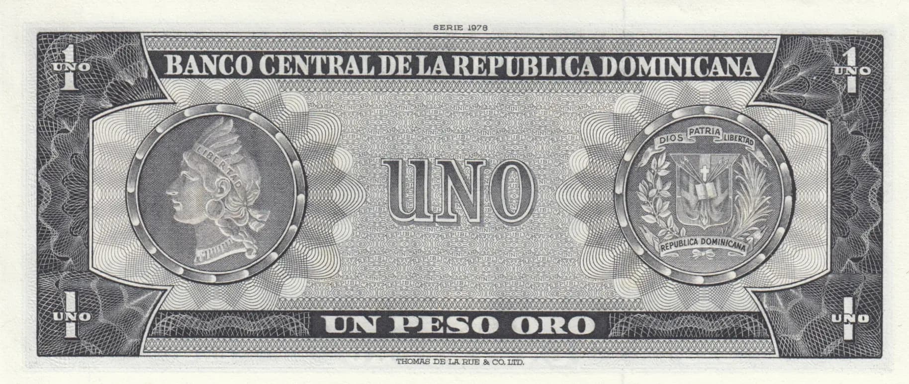 1 peso oro 1976 from Dominican Republic, P-108 (1976) — image 2