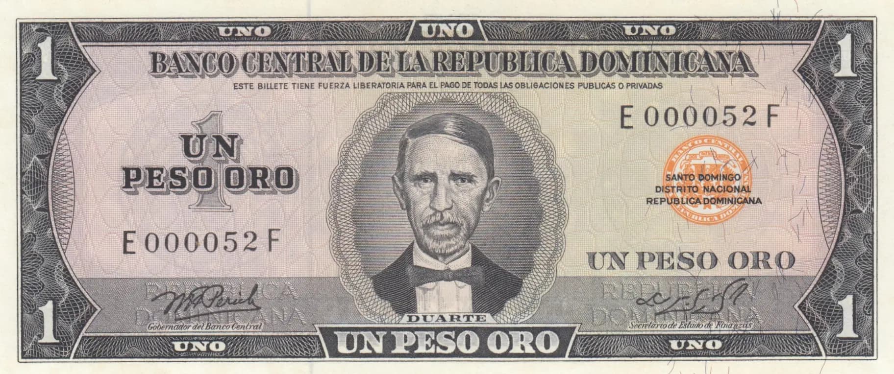 1 peso oro 1976 from Dominican Republic, P-108