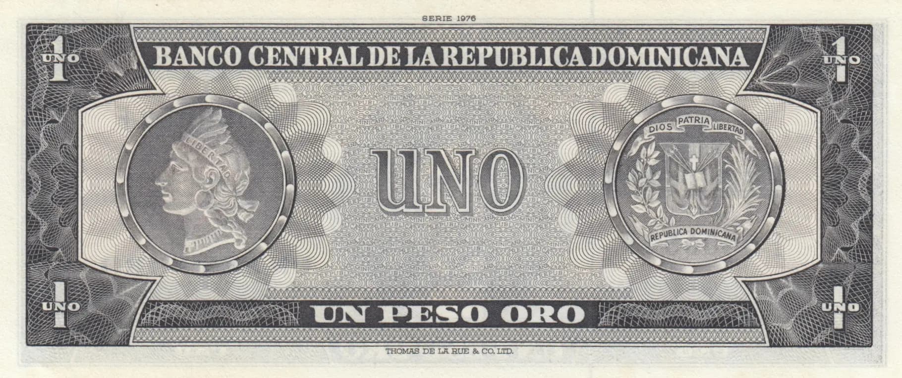 1 peso oro 1976 from Dominican Republic, P-108 (1976) — image 2