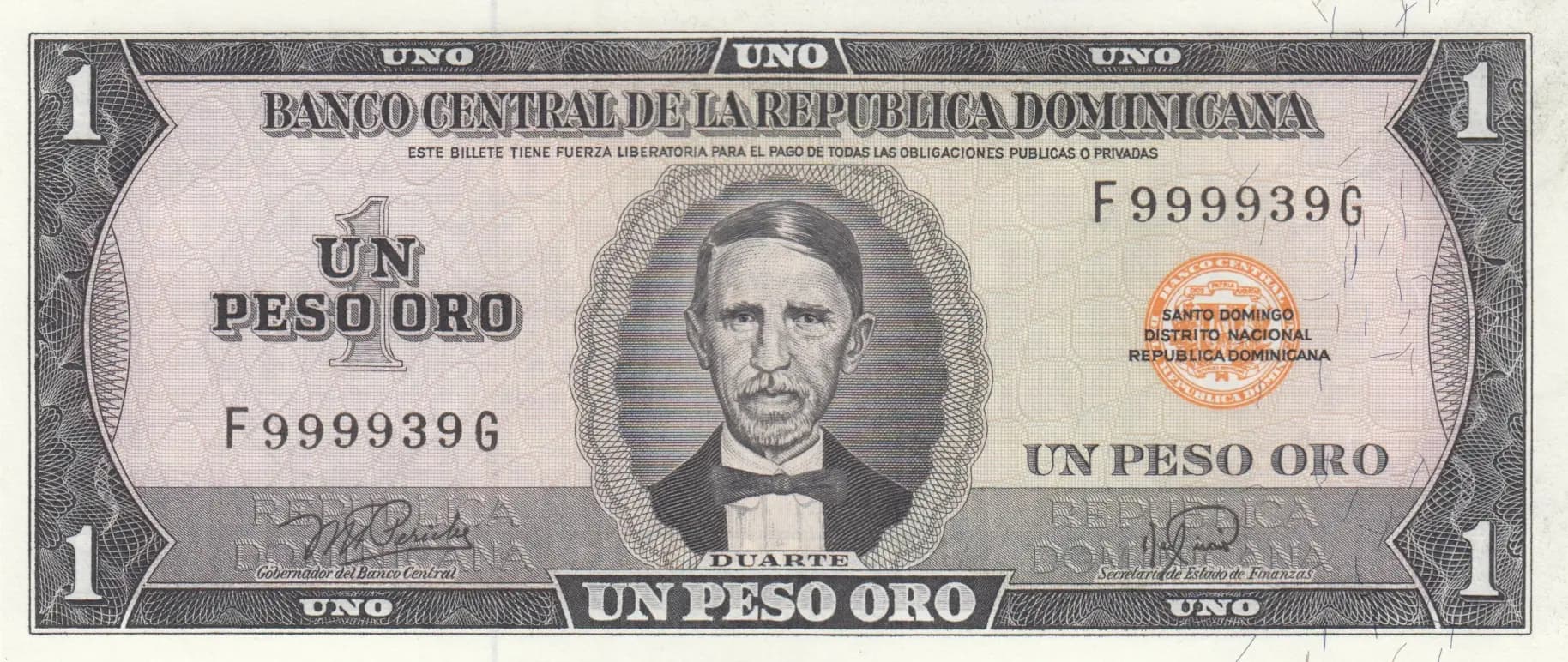 1 peso oro 1976 from Dominican Republic, P-108