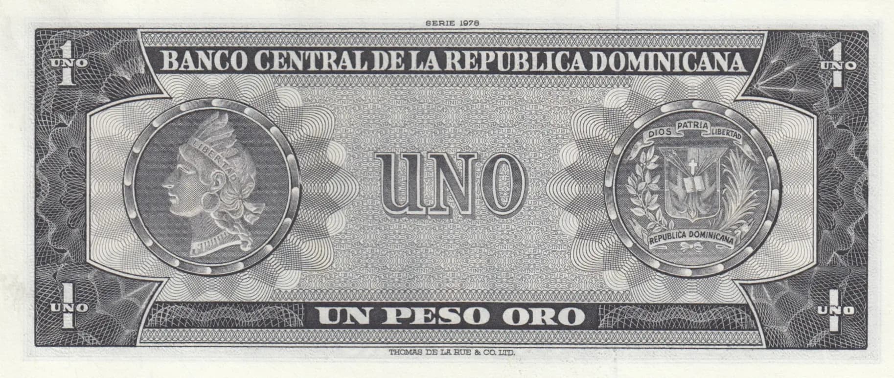 1 peso oro 1976 from Dominican Republic, P-108 (1976) — image 2
