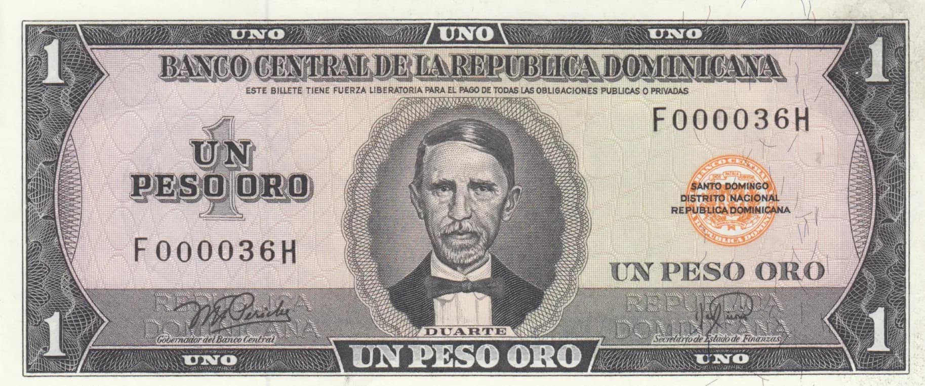 1 peso oro 1976 from Dominican Republic, P-108