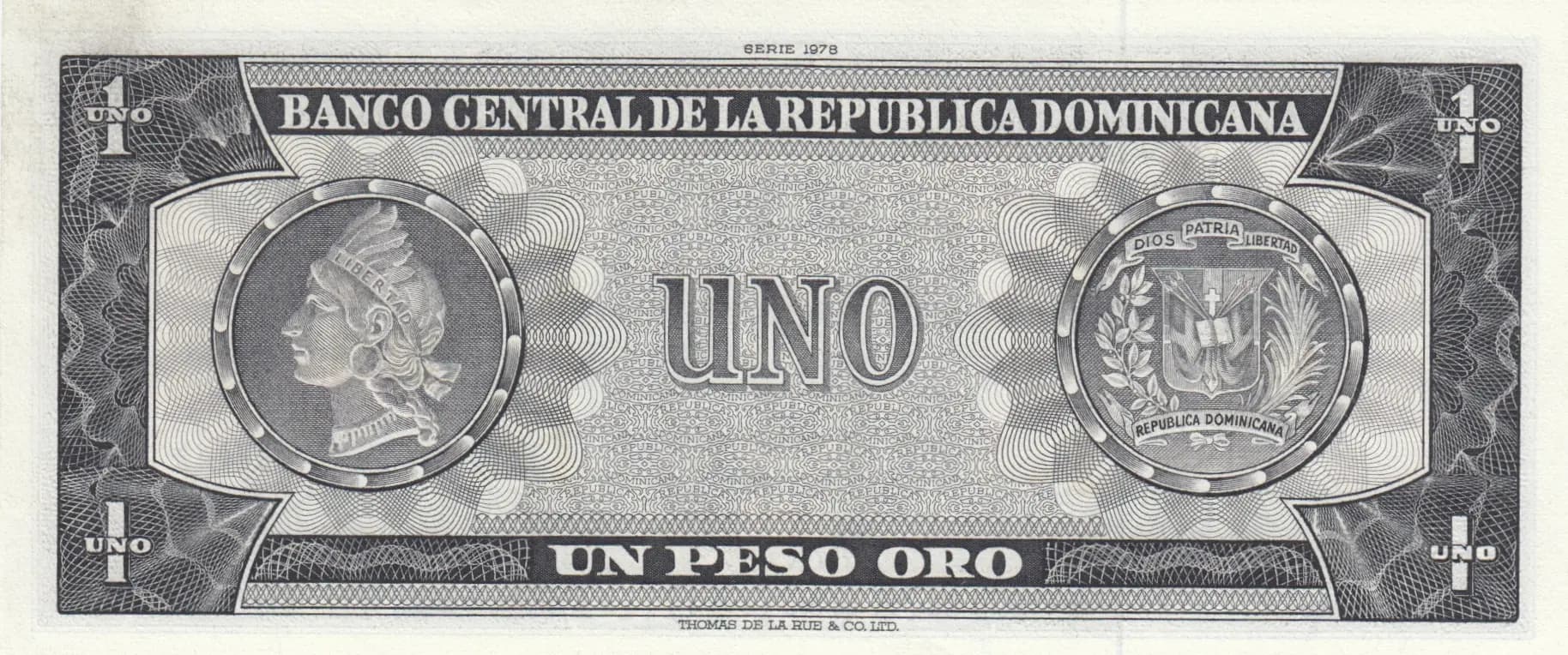 1 peso oro 1976 from Dominican Republic, P-108 (1976) — image 2