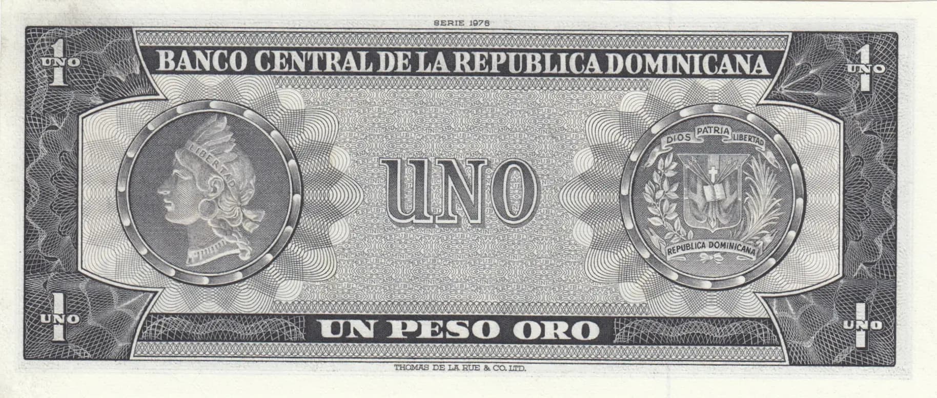1 peso oro 1976 from Dominican Republic, P-108 (1976) — image 2