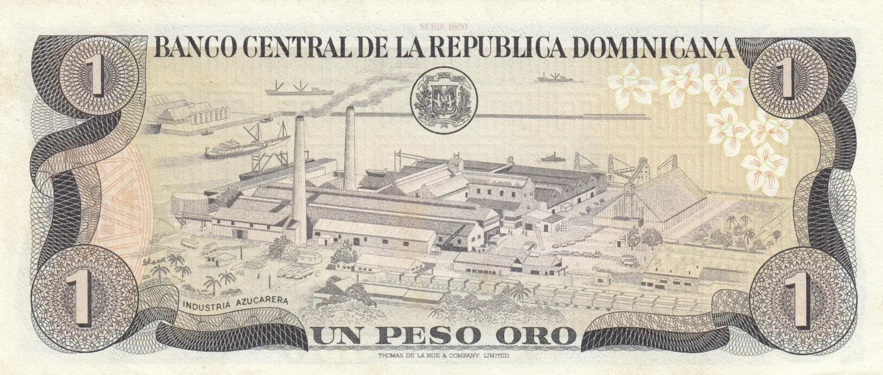 1 peso oro 1980 from Dominican Republic, P-117a (1980) — image 2