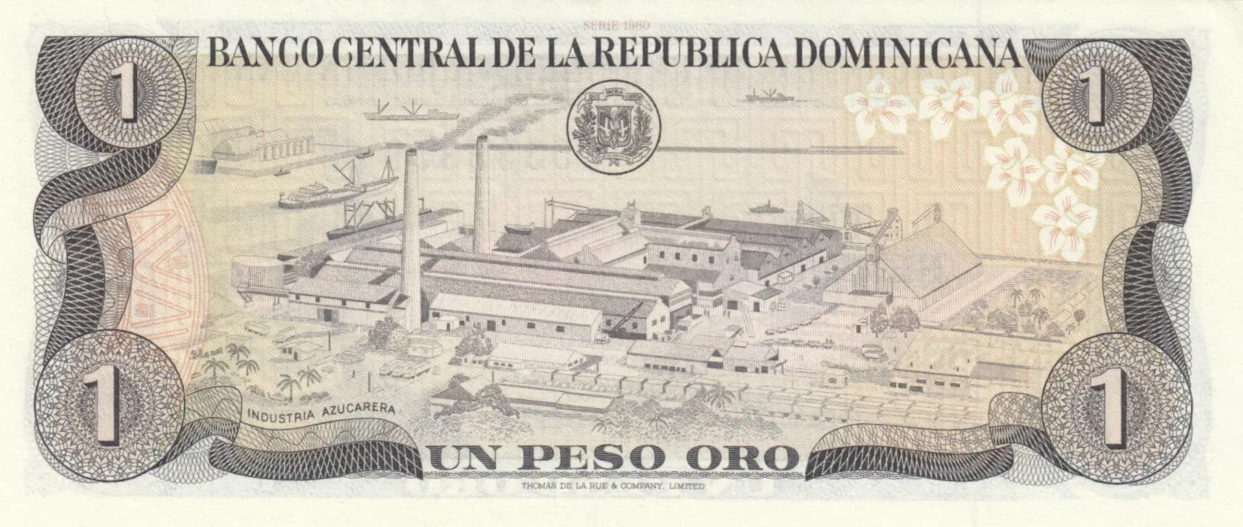 1 peso oro 1980 radar  from Dominican Republic, P-117a (1980) — image 2