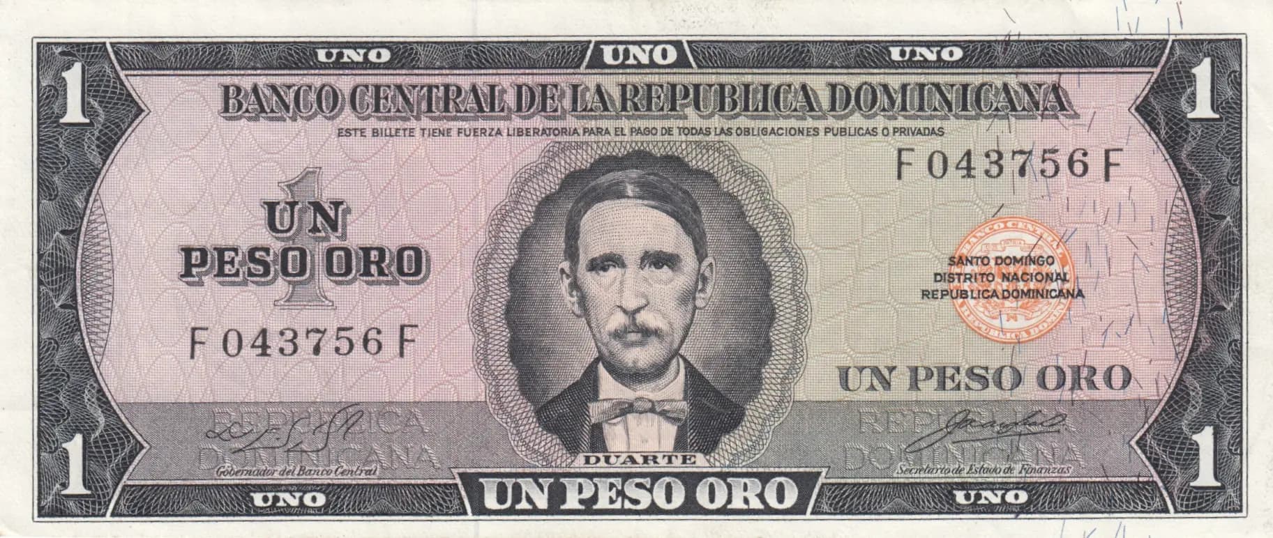 1 peso oro 1965 from Dominican Republic, P-99