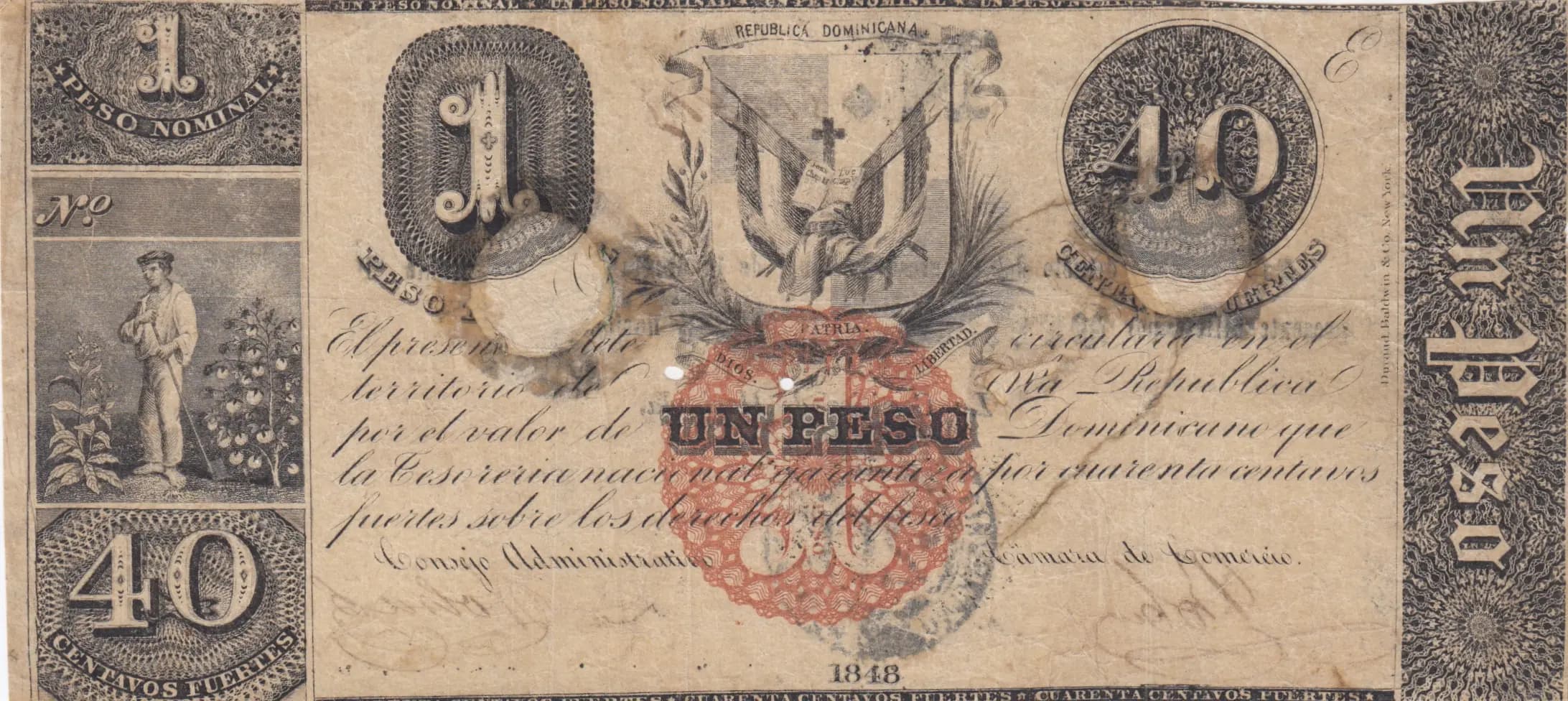 20 pesos 1848 from Dominican Republic, P-6 (1848) — image 1