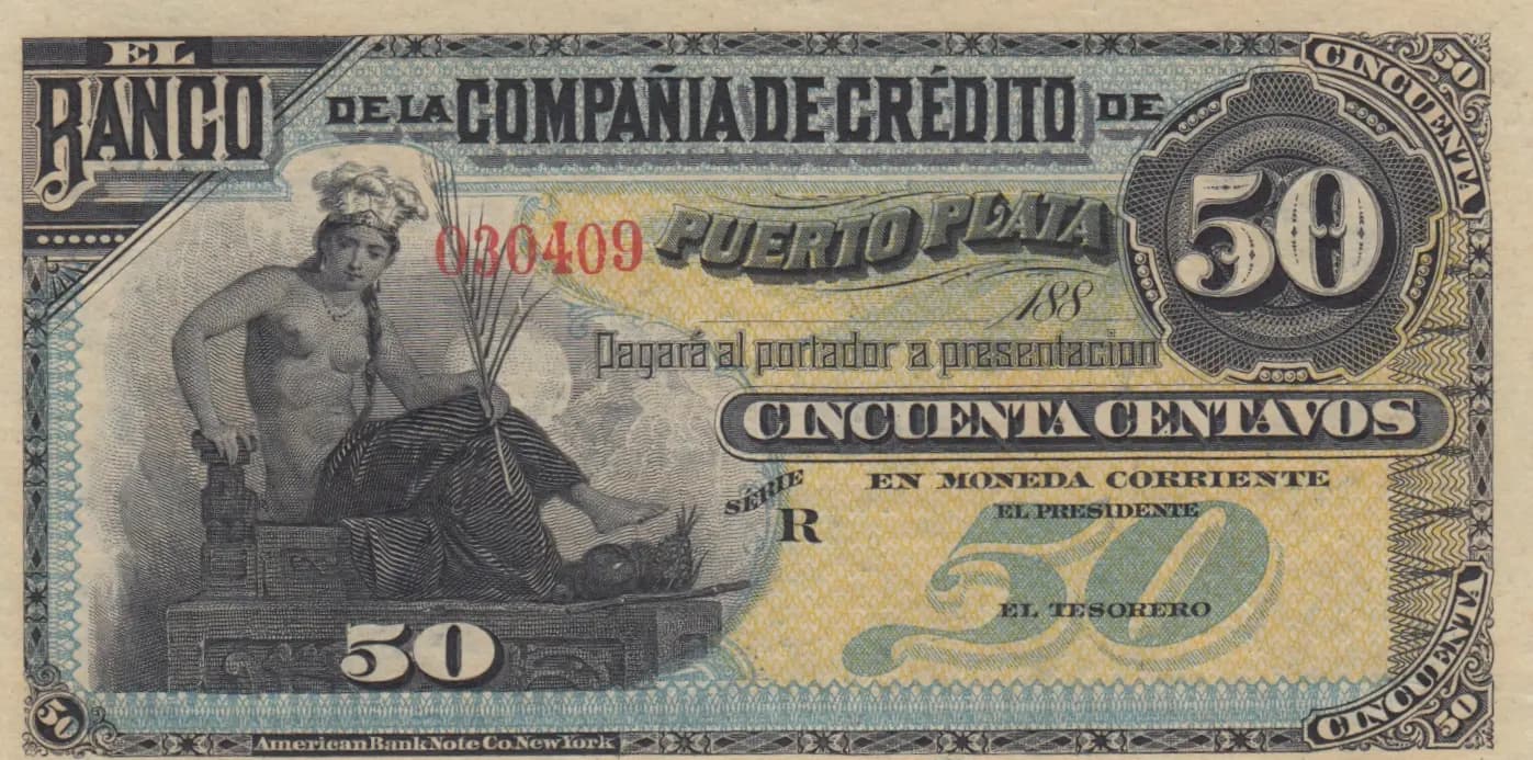 50 centavos 1886 from Dominican Republic, P-S102r