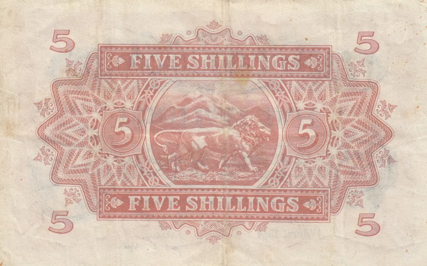 5 shillings 1954 from East Africa, P-33 (1954) — image 2