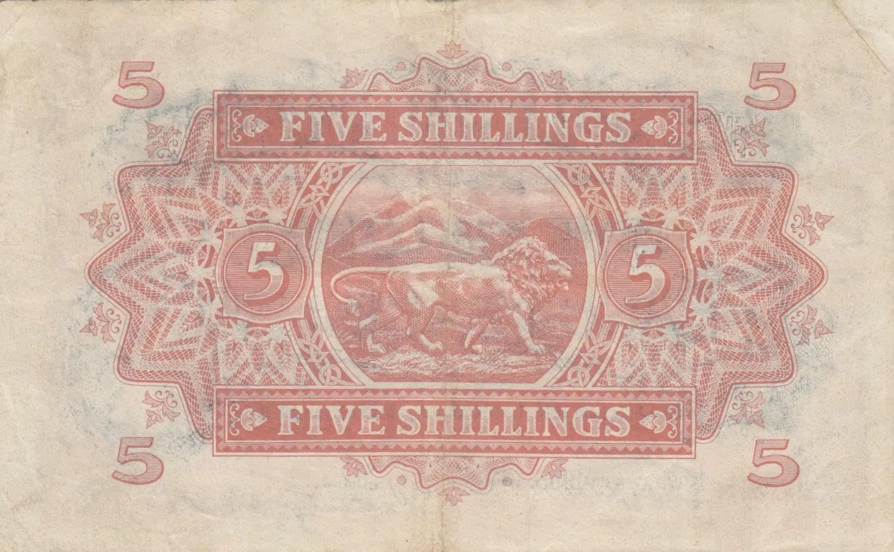 5 shillings 1955 from East Africa, P-33 (1955) — image 2