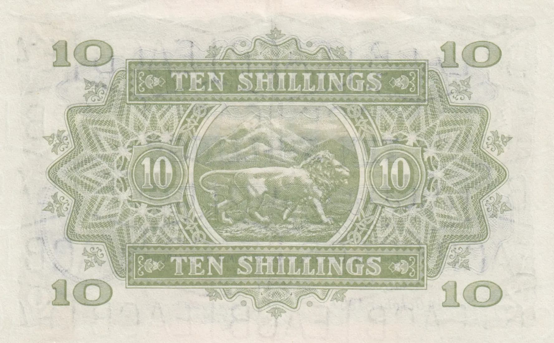 10 shillings 1957 from East Africa, P-34 (1957) — image 2
