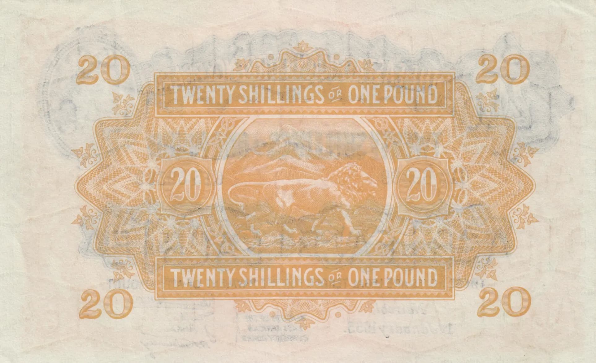 20 shillings 1955 from East Africa, P-35 (1955) — image 2