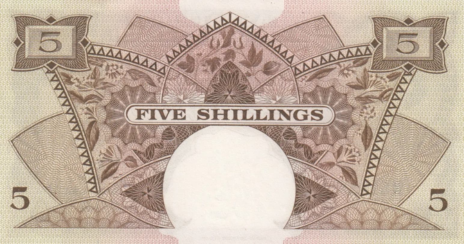 5 shillings 1958 from East Africa, P-37 (1958) — image 2