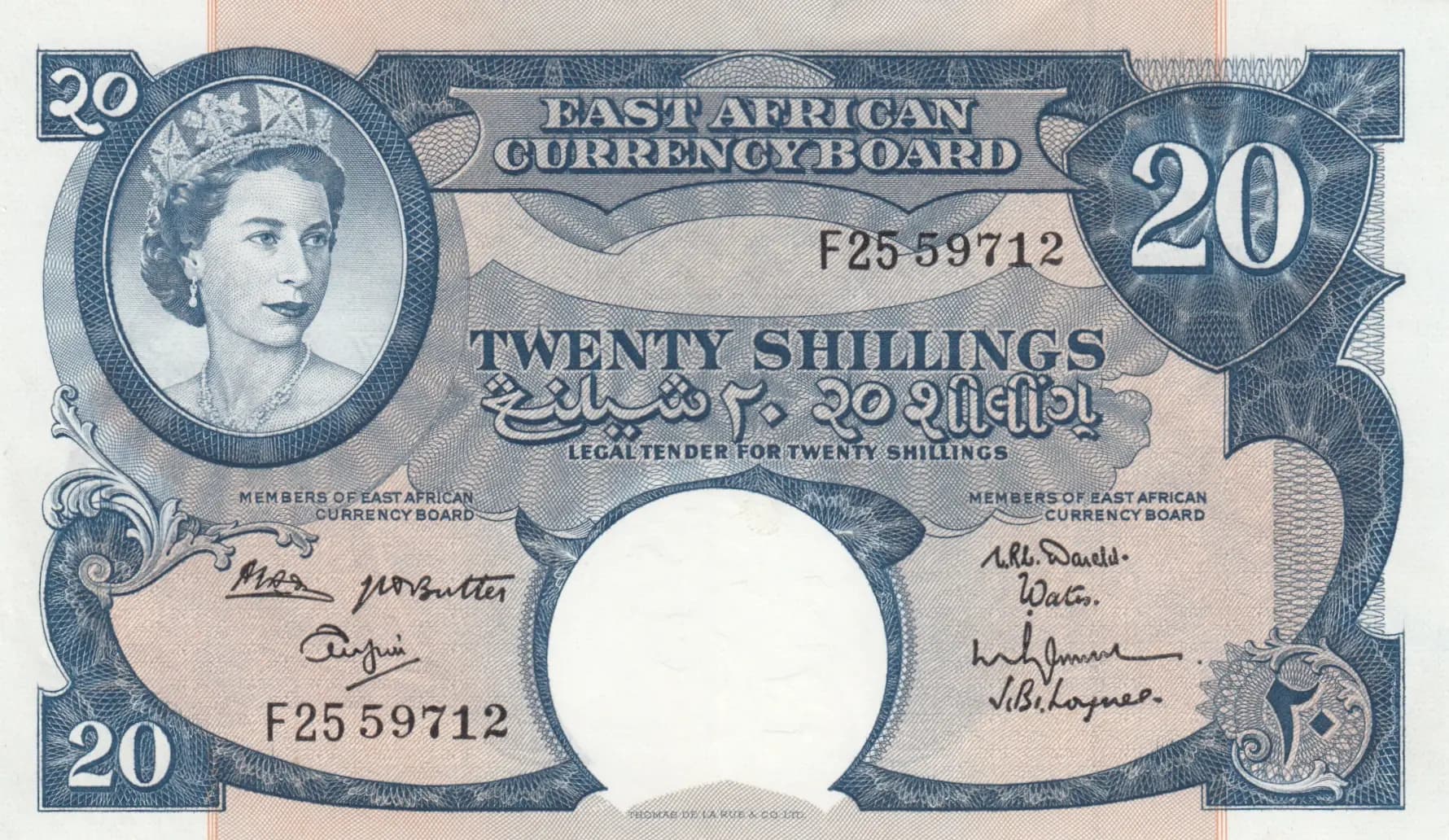 20 shillings 1961 from East Africa, P-43b (1961) — image 1