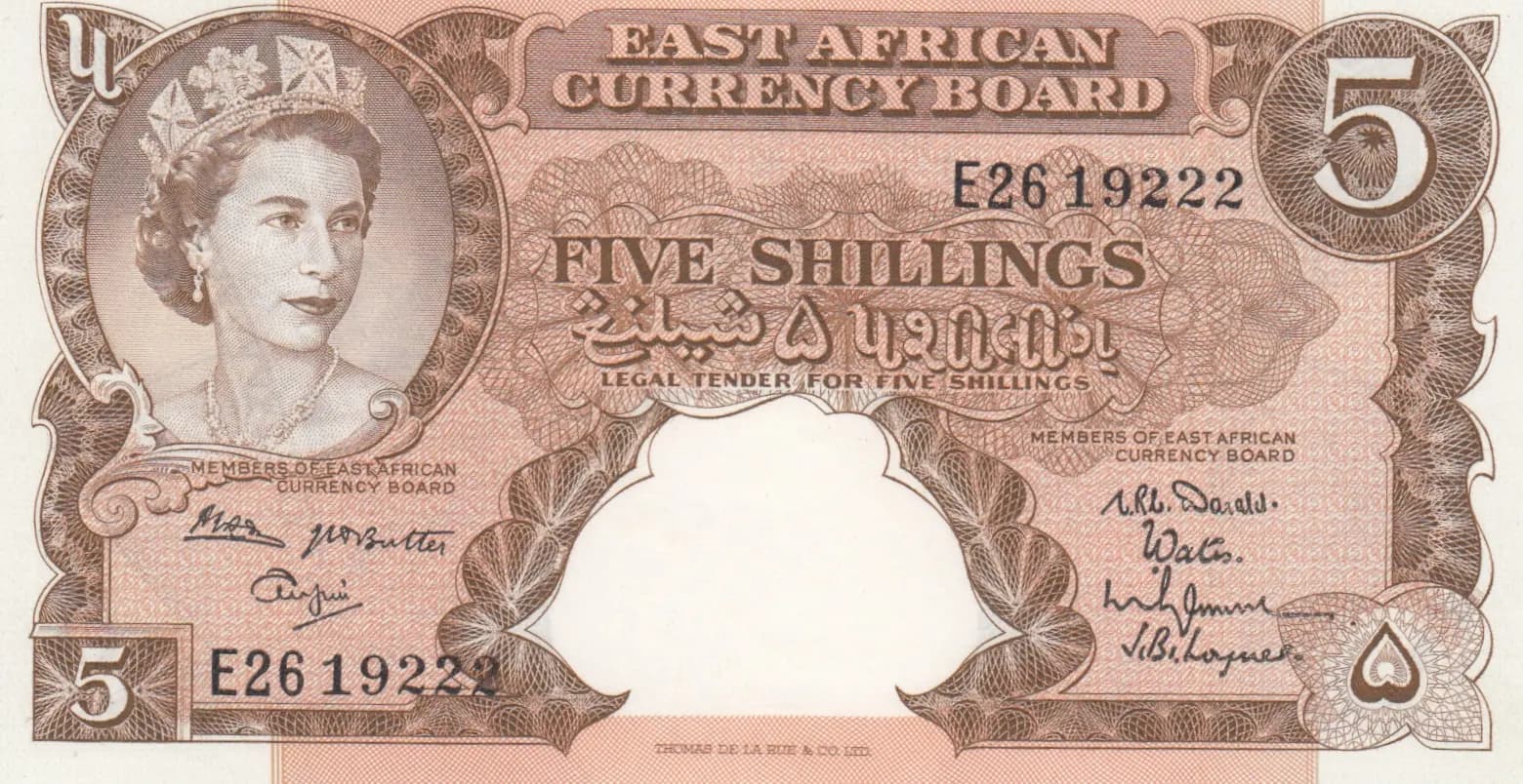 5 shillings 1961 from East Africa, P-41b