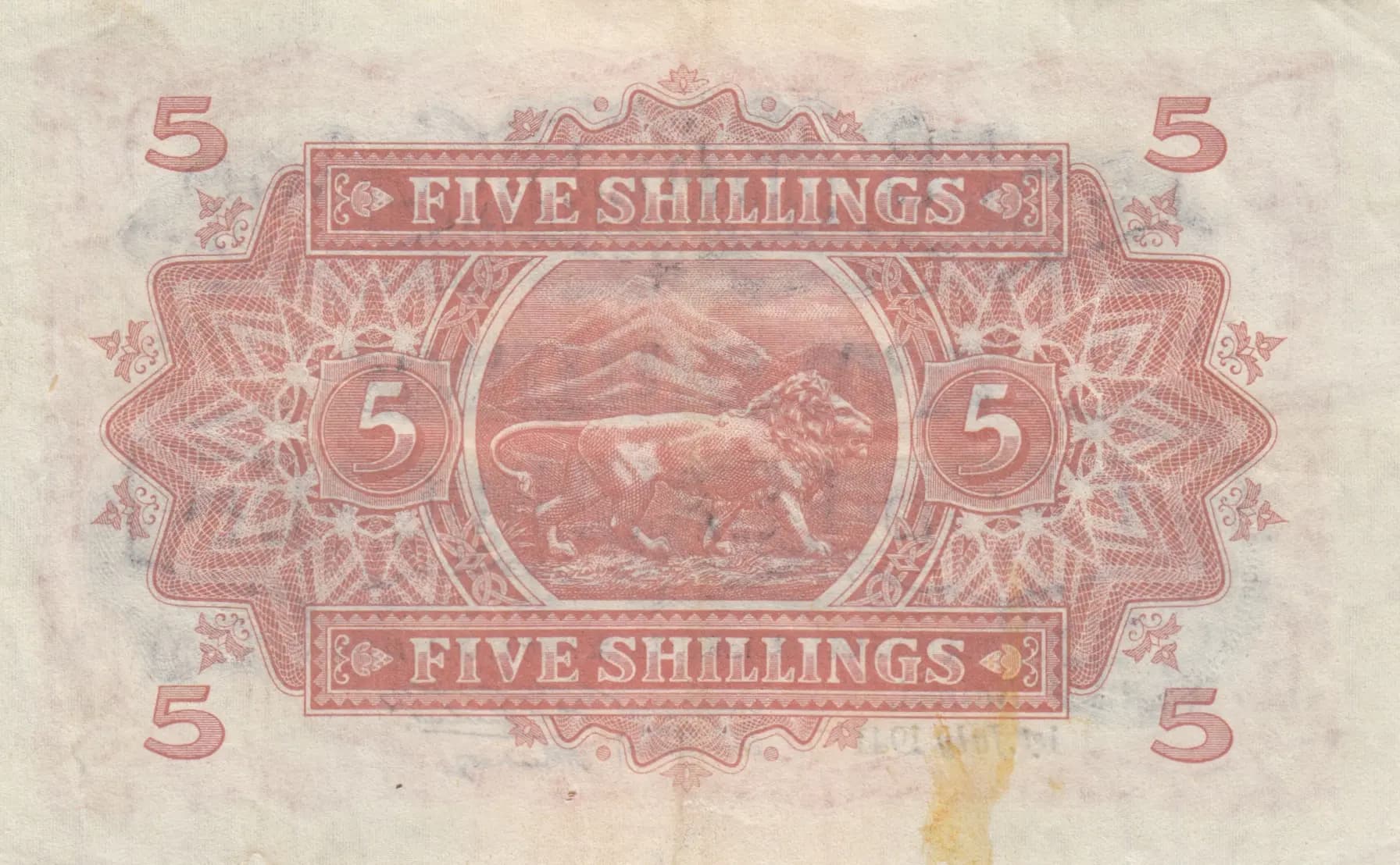 5 shillings 1941 from East Africa, P-28a (1941) — image 2
