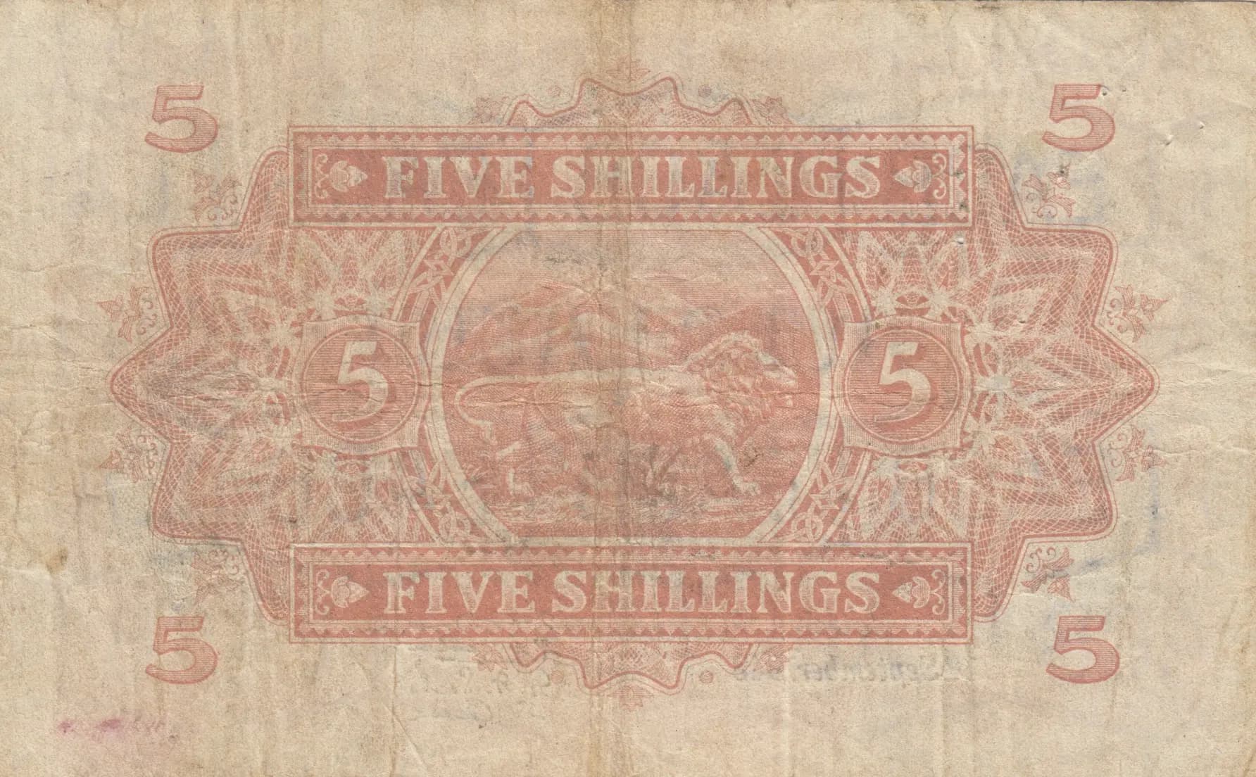 5 shillings 1943 from East Africa, P-28b (1943) — image 2
