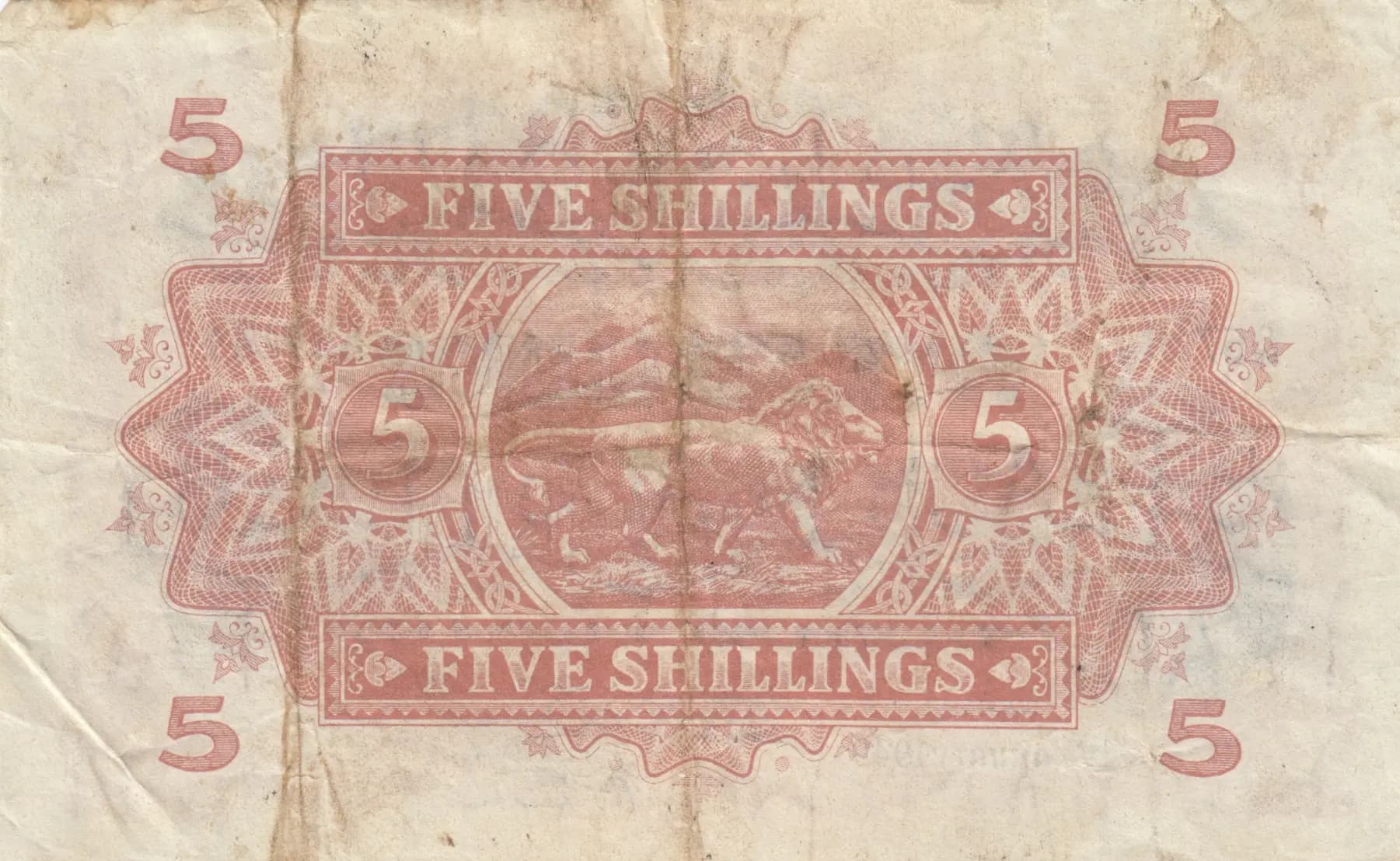 5 shillings 1949 from East Africa, P-28b (1949) — image 2