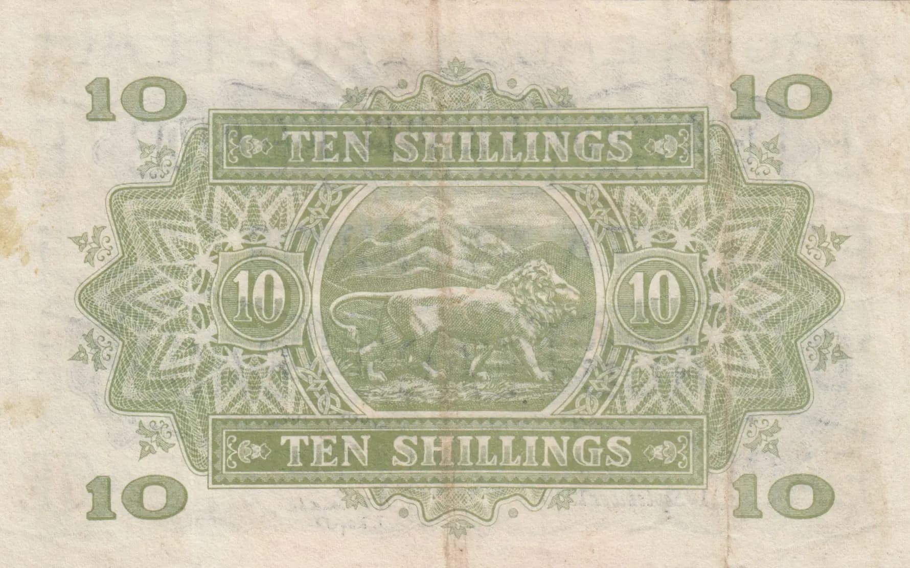 10 shillings 1950 from East Africa, P-29b (1950) — image 2