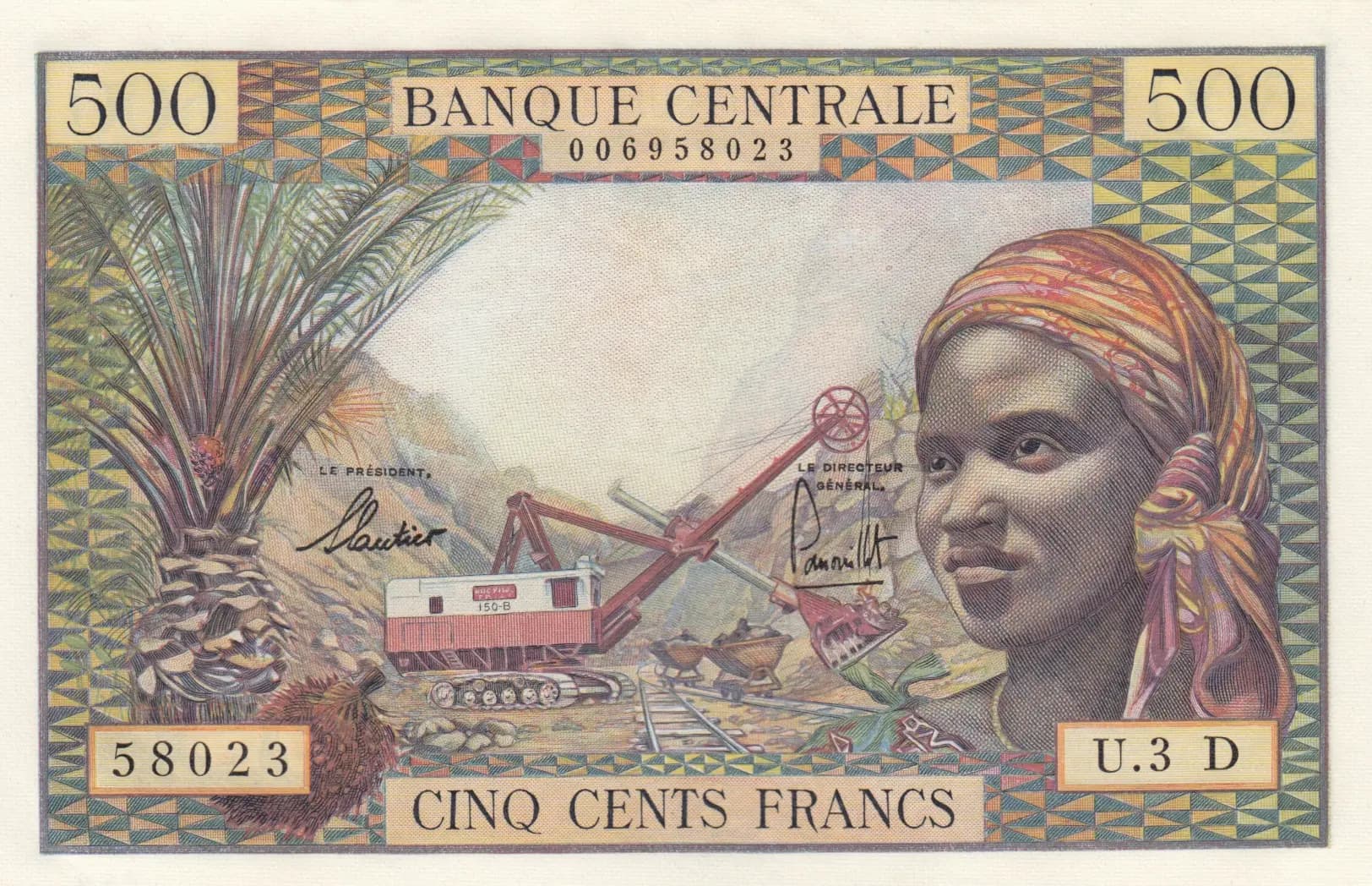 500 francs 1963 from Equatorial African States, P-4d