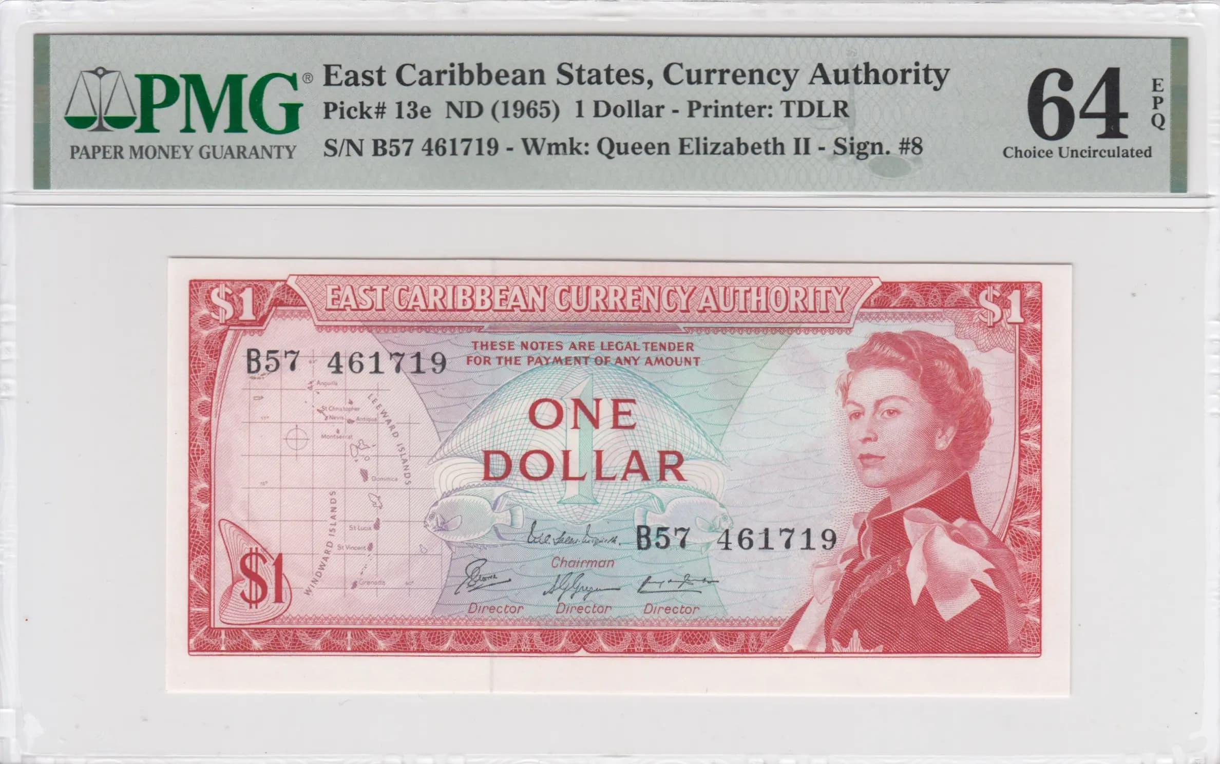 1 dollar 1965 from East Caribbean States, P-13e (1965) — image 1