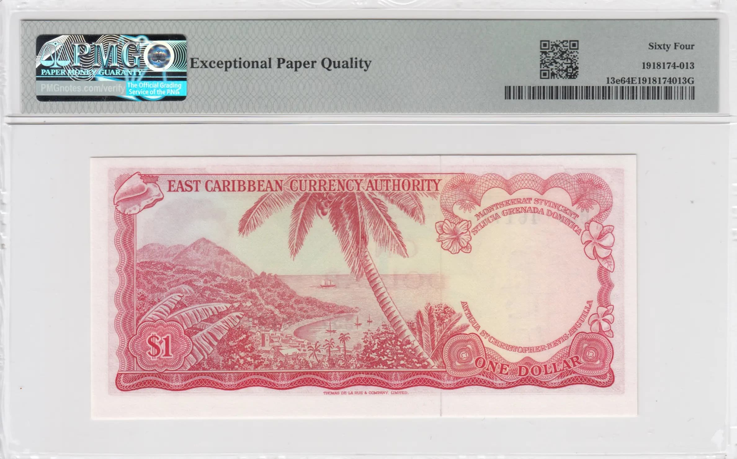 1 dollar 1965 from East Caribbean States, P-13e (1965) — image 2